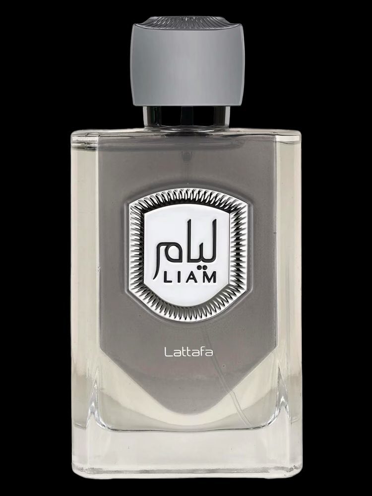 Lattafa Liam Grey eau de parfum bottle